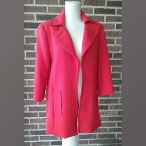 Carmen Marc Valvo Red Lightweight Coat Size Small
